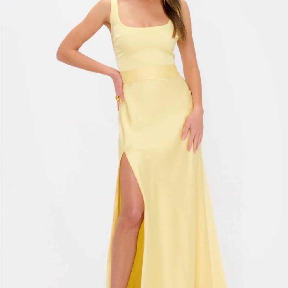 Show Me Your MuMu Lana Yellow Satin Maxi Dress
